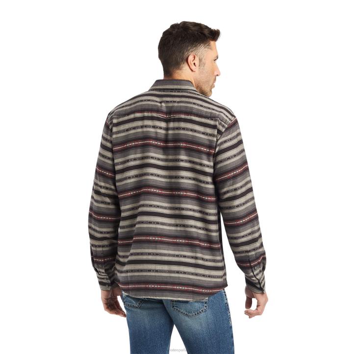 camisa retro de humphry Ariat hombres pimienta blanca tapas 044J1331