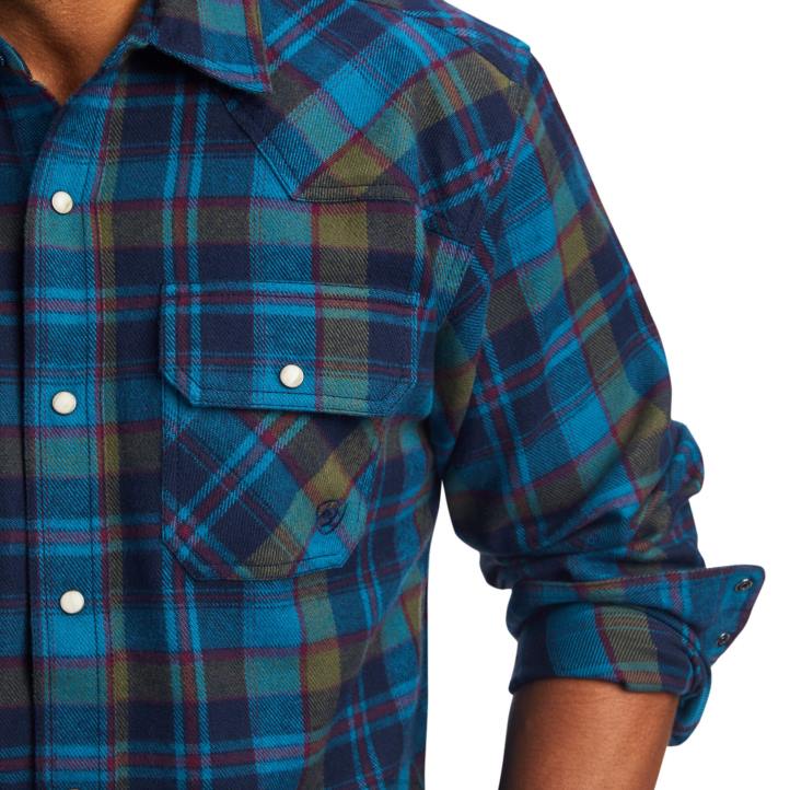 camisa retro fit Halstead Ariat hombres cerceta silvestre tapas 044J1131