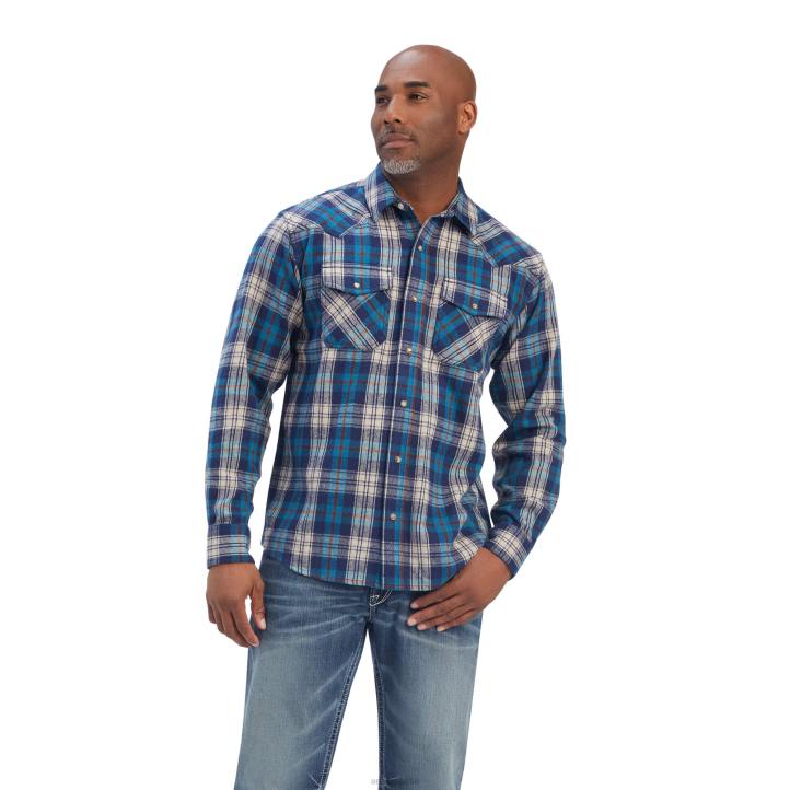 camisa retro fit de Huntleigh Ariat hombres curacoa tapas 044J1181