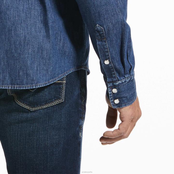 camisa vaquera estilo retro Ariat hombres piedra tapas 044J1251