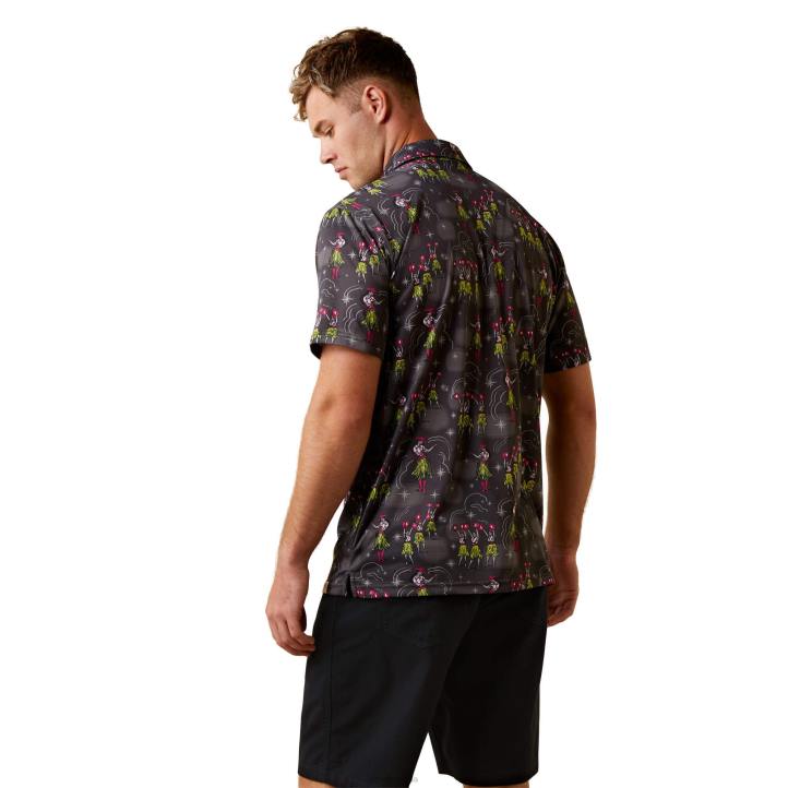 polo aloha occidental estampado Ariat hombres gris carbón tapas 044J914