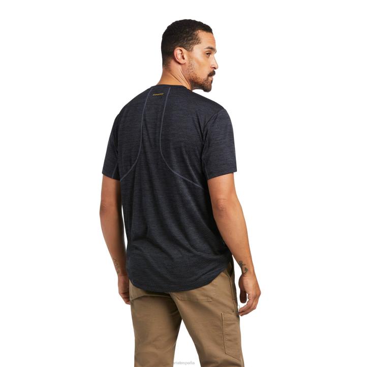 Camiseta deportiva Rebar Evolution Ariat hombres negro tapas 044J723