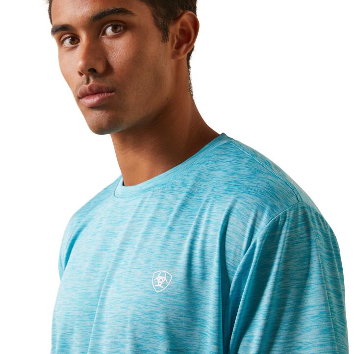 camiseta básica cargador Ariat hombres azul eléctrico tapas 044J901