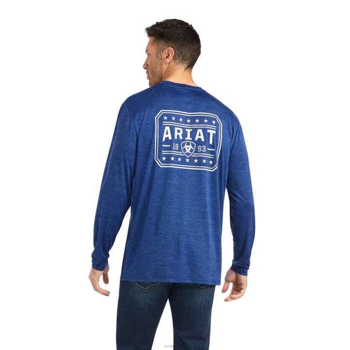 camiseta cargador 93 libertad Ariat hombres profundidad azul tapas 044J831