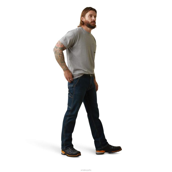 camiseta con bandera reflectante de rebar workman Ariat hombres cuero gris tapas 044J695