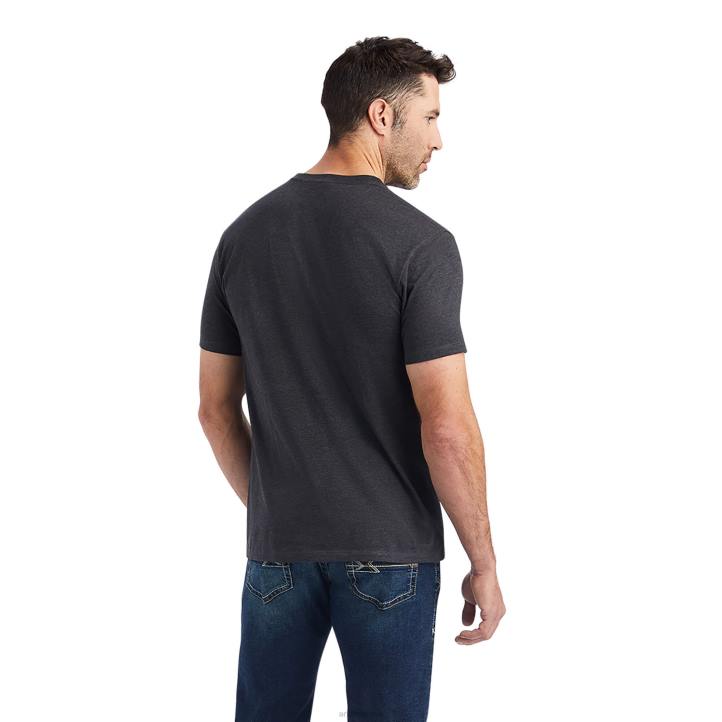 camiseta con escudo de diamantes Ariat hombres brezo de carbón tapas 044J651