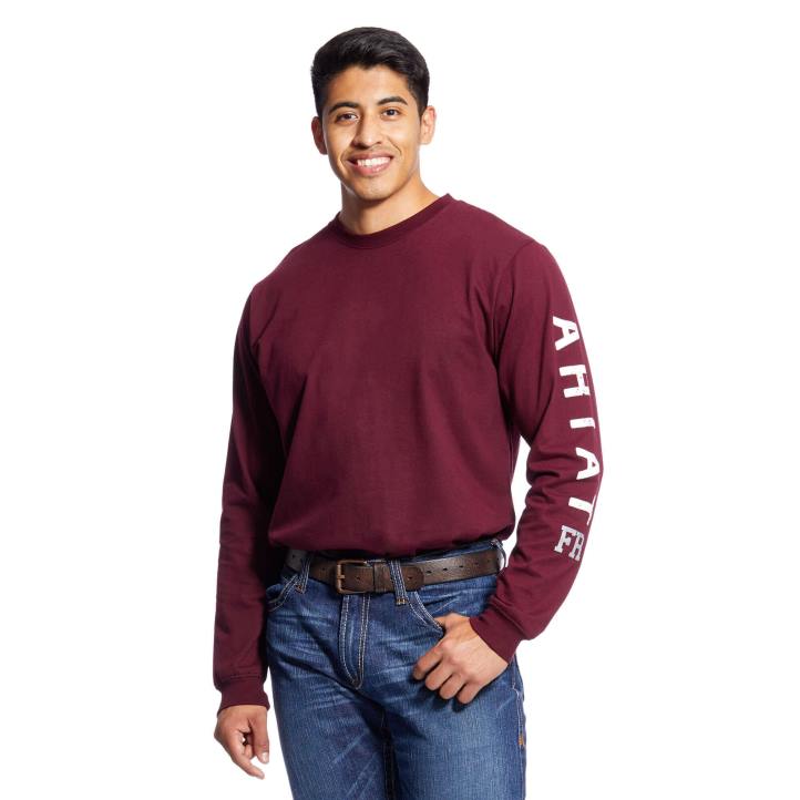 camiseta con logo de calavera fr Ariat hombres malbec tapas 044J788