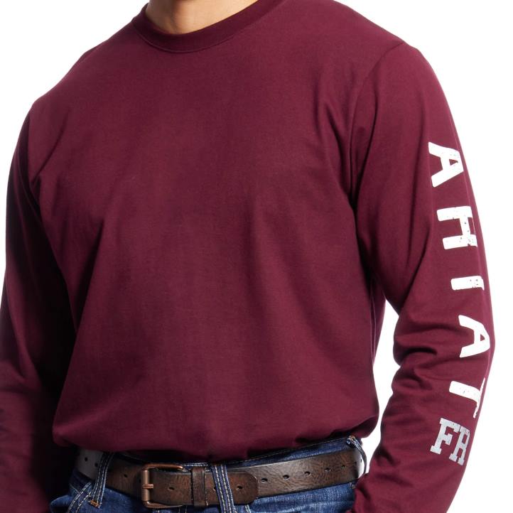 camiseta con logo de calavera fr Ariat hombres malbec tapas 044J788