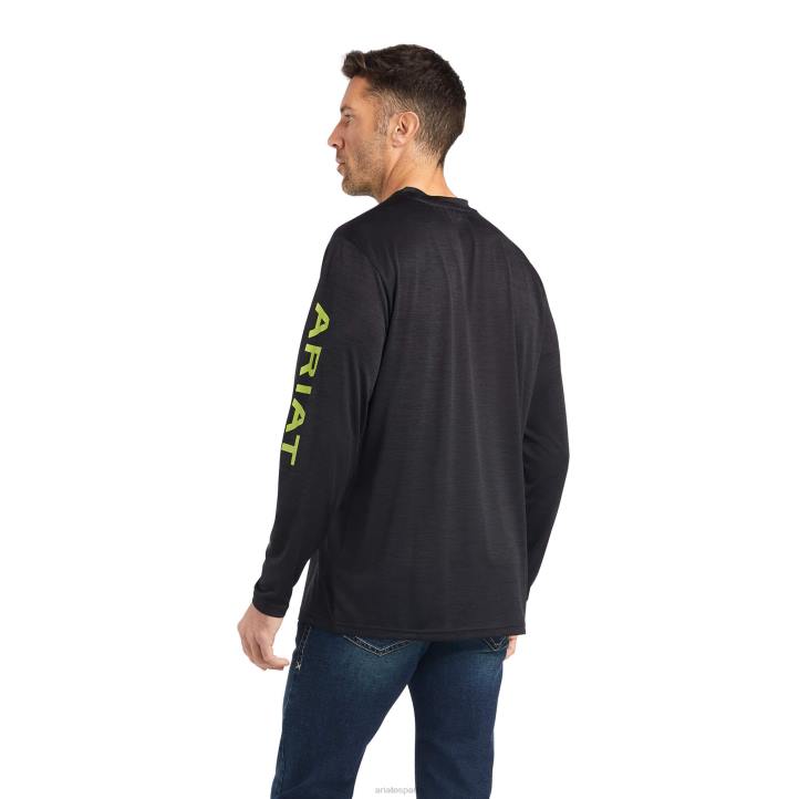 camiseta con logo del cargador Ariat hombres brezo negro tapas 044J713