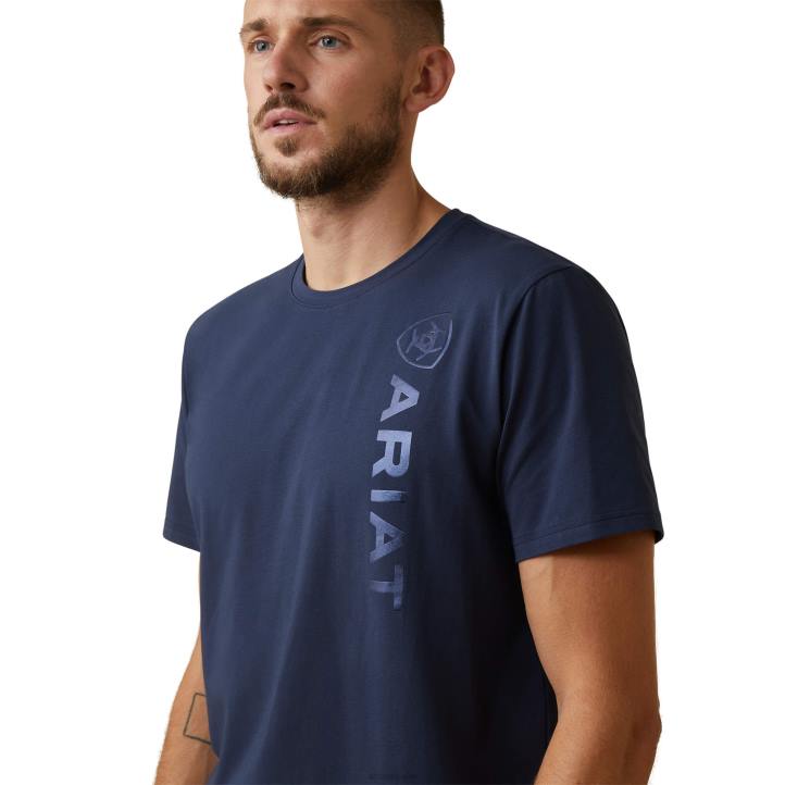 camiseta con logo vertical Ariat hombres Armada tapas 044J754