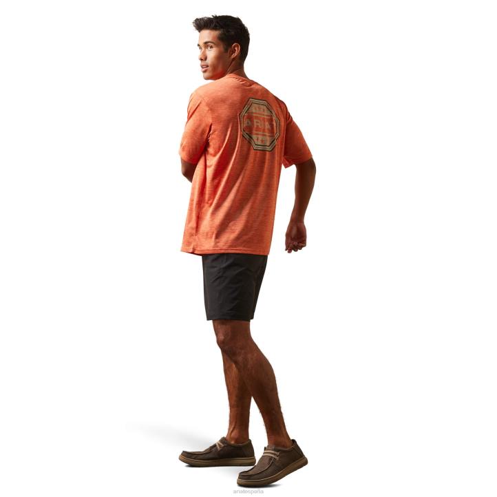 camiseta con sello del cargador Ariat hombres sangre roja tapas 044J878