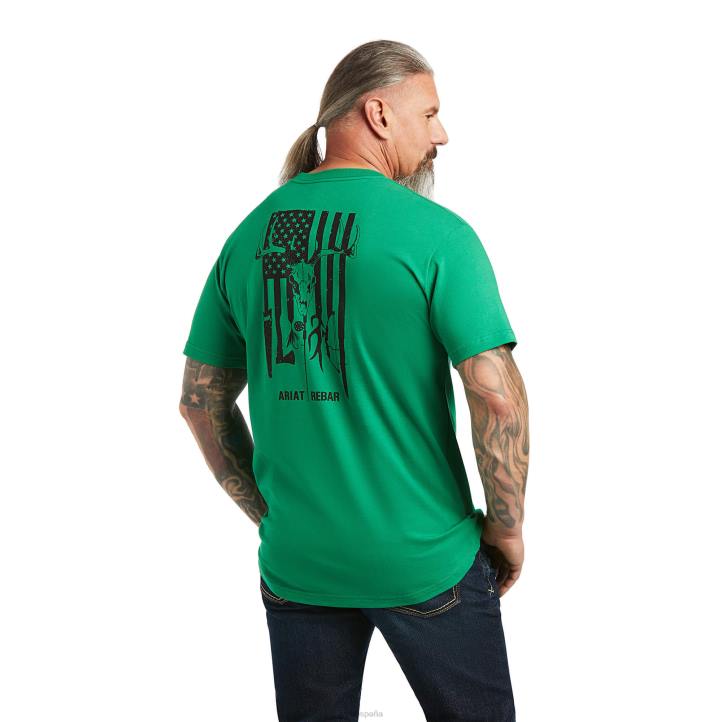 camiseta de algodón con barra de refuerzo fuerte americano al aire libre Ariat hombres Amazonas tapas 044J756