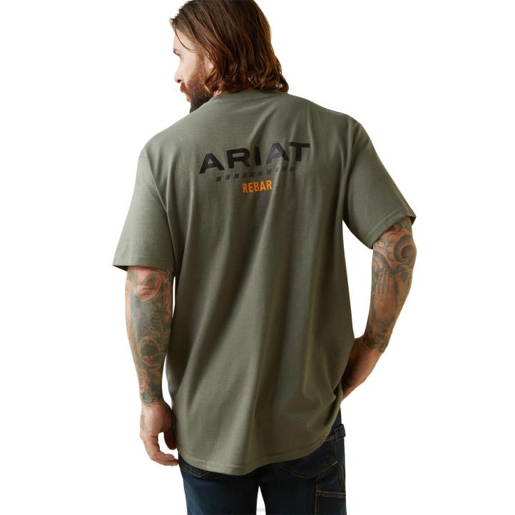 camiseta de algodón con logo fuerte Ariat hombres brezo escarabajo tapas 044J592