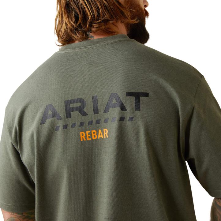 camiseta de algodón con logo fuerte Ariat hombres brezo escarabajo tapas 044J592