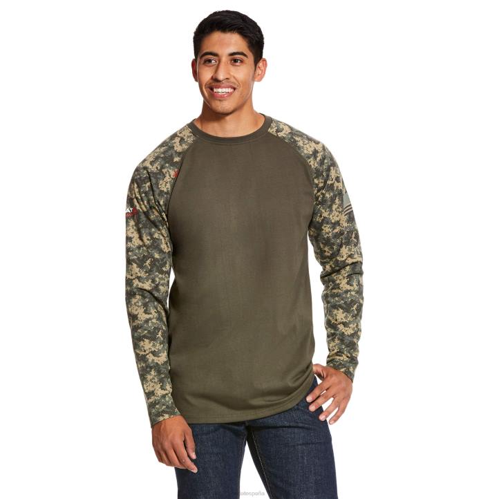 camiseta de beisbol Ariat hombres camuflaje digital sabio tapas 044J803