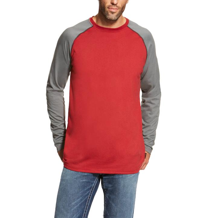 camiseta de beisbol Ariat hombres rojo/gris oscuro tapas 044J862