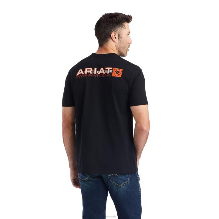 camiseta de octanaje lineal Ariat hombres negro tapas 044J599