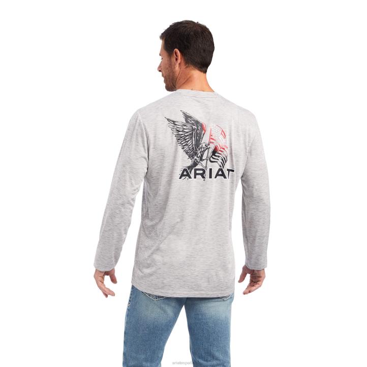 camiseta de pájaro libre de cargador Ariat hombres gris tapas 044J657