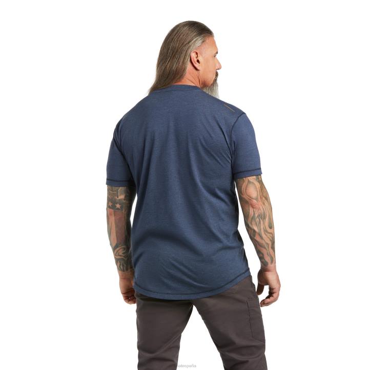 camiseta de trabajador de barras de refuerzo Ariat hombres brezo pizarra tapas 044J576
