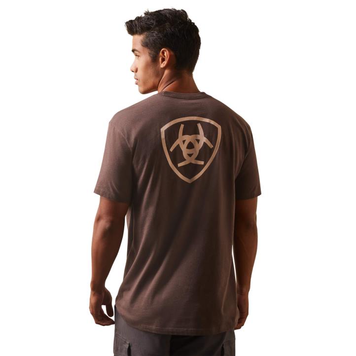 camiseta del cuerpo Ariat hombres brezo marrón tapas 044J693