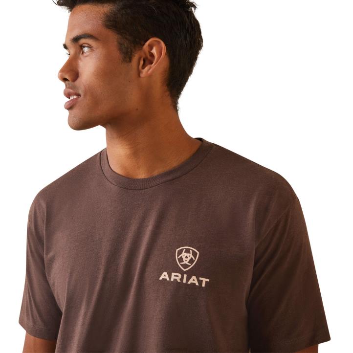 camiseta del cuerpo Ariat hombres brezo marrón tapas 044J693