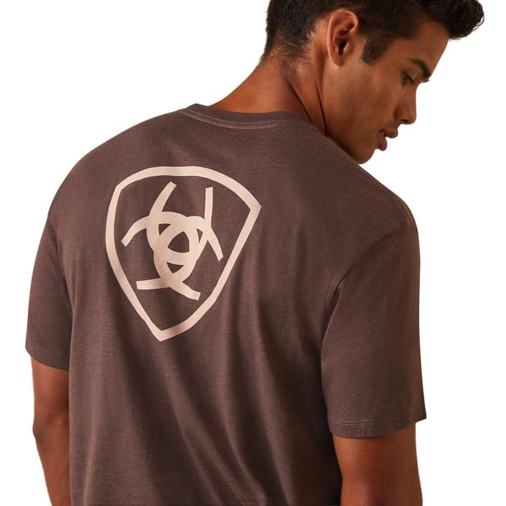 camiseta del cuerpo Ariat hombres brezo marrón tapas 044J693