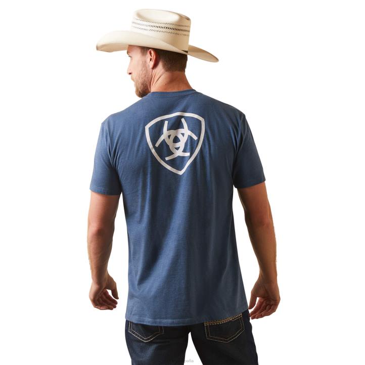 camiseta del cuerpo Ariat hombres marinero azul brezo tapas 044J558