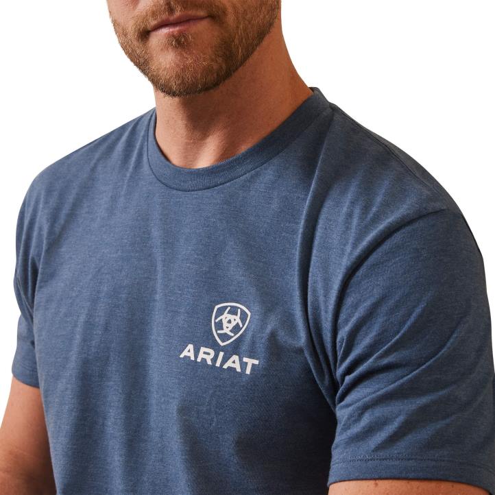 camiseta del cuerpo Ariat hombres marinero azul brezo tapas 044J558