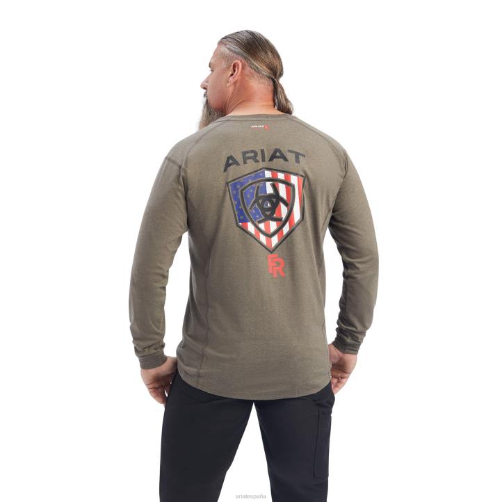 camiseta del servicio aéreo fr Ariat hombres brezo salvia tapas 044J823