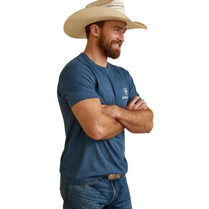 camiseta estrella del suroeste Ariat hombres marinero azul brezo tapas 044J913