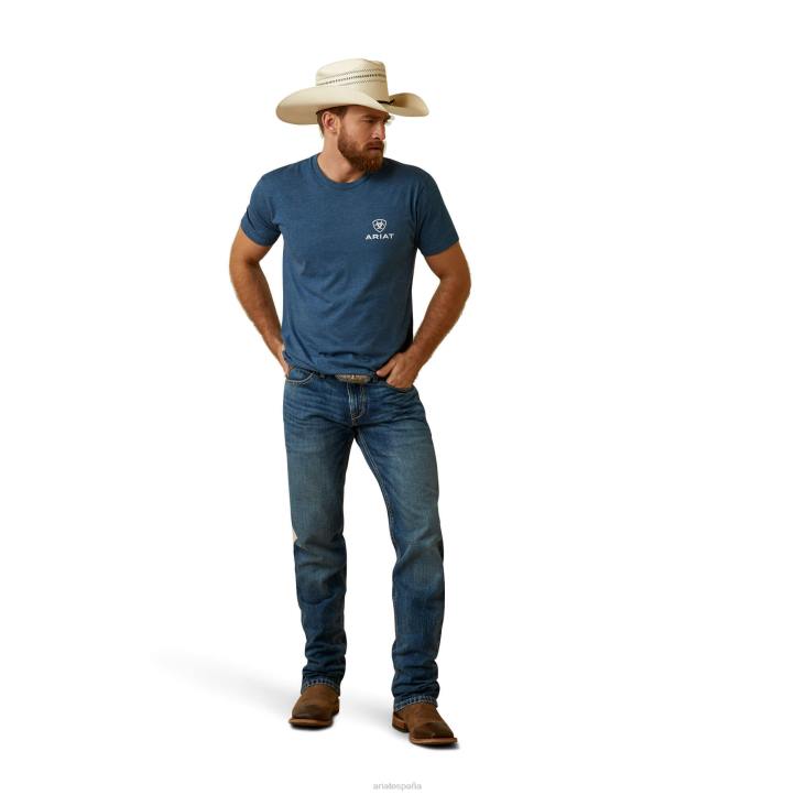 camiseta estrella del suroeste Ariat hombres marinero azul brezo tapas 044J913