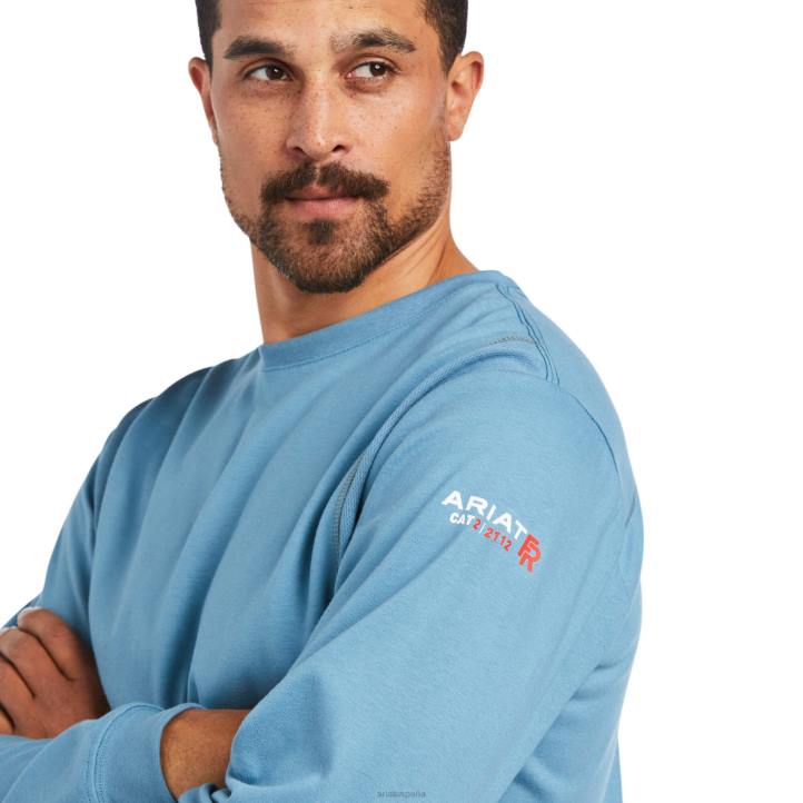 camiseta fr ac Ariat hombres azul acero tapas 044J830