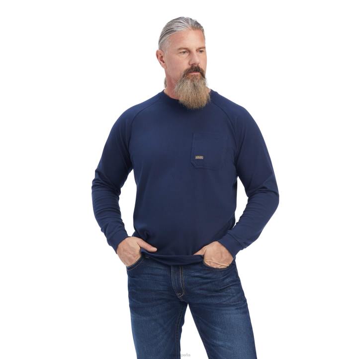 camiseta fuerte de algodón con barras de refuerzo 2 Ariat hombres Armada tapas 044J722