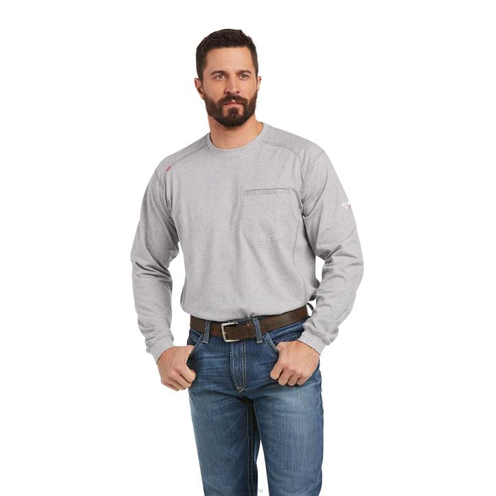 camiseta gráfica de cubierta completa fr air Ariat hombres cuero gris tapas 044J797