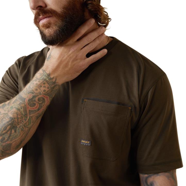 camiseta gráfica de sierra circular de trabajador de barras de refuerzo Ariat hombres reyezuelo tapas 044J612