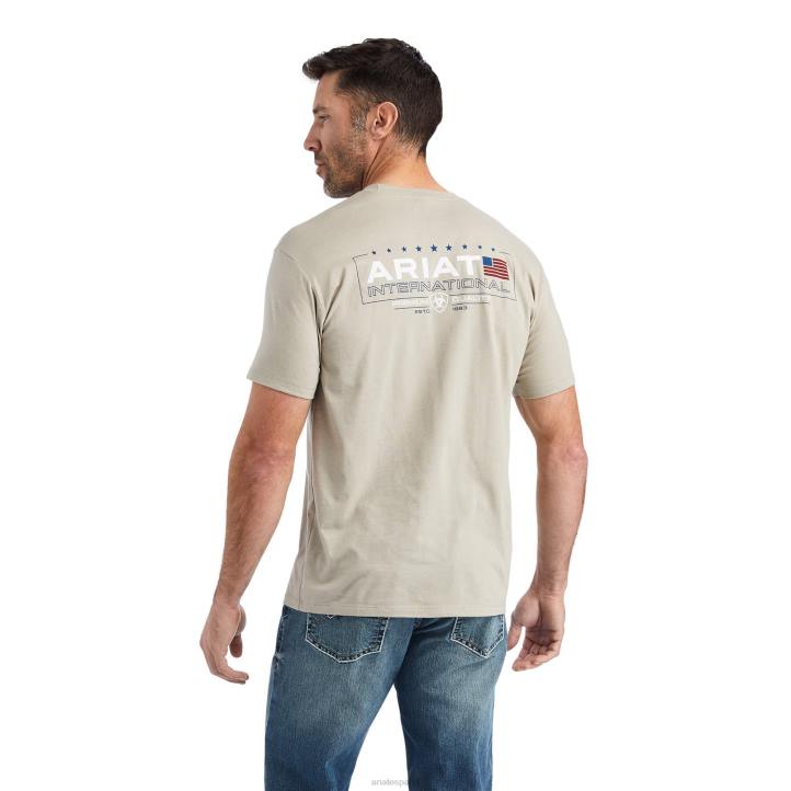 camiseta horizontal Ariat hombres brezo caqui tapas 044J609
