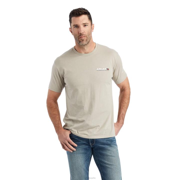 camiseta horizontal Ariat hombres brezo caqui tapas 044J609