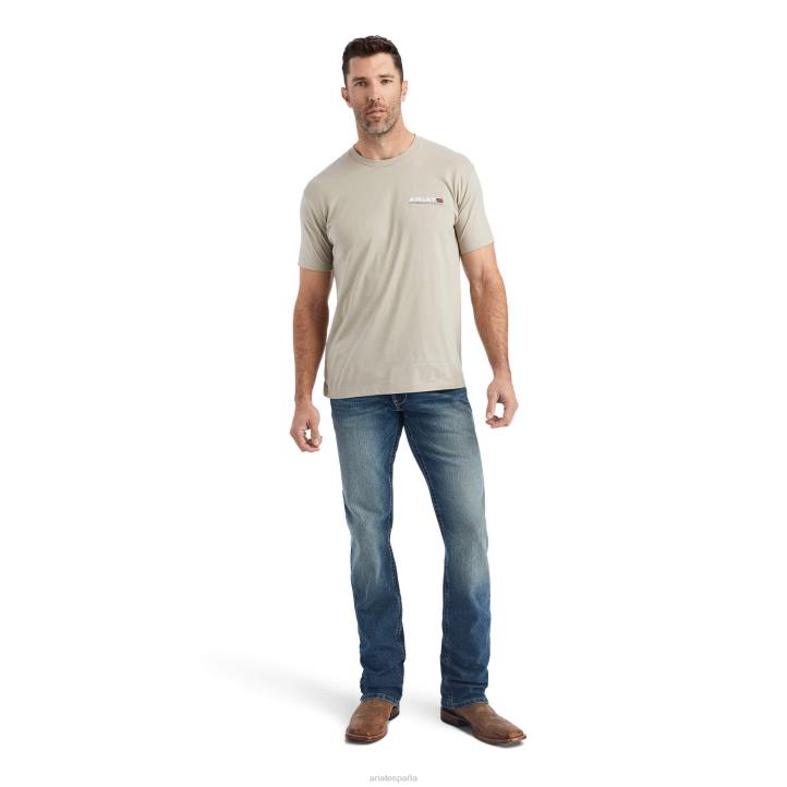 camiseta horizontal Ariat hombres brezo caqui tapas 044J609