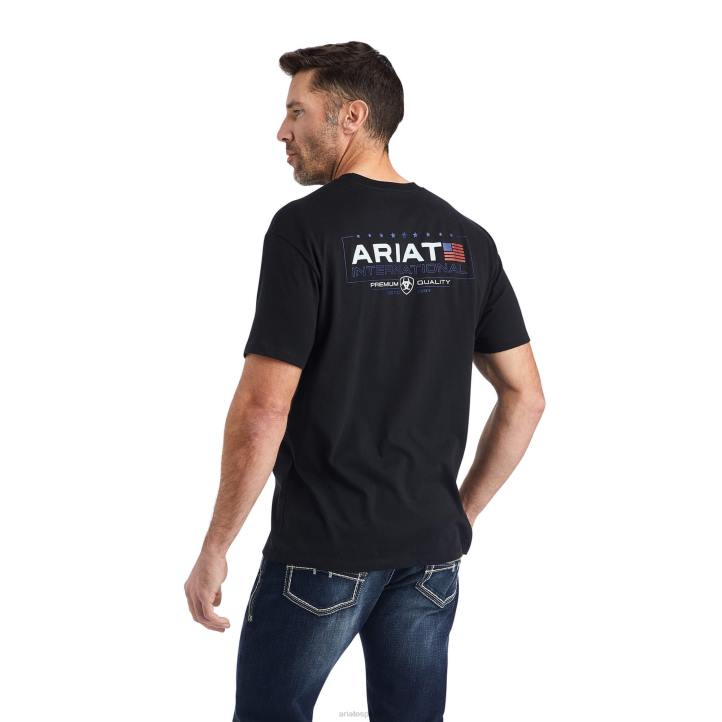 camiseta horizontal Ariat hombres negro tapas 044J555