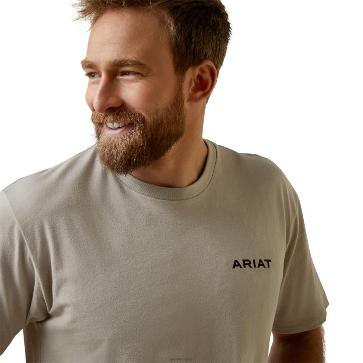 camiseta isla sarape Ariat hombres brezo caqui tapas 044J714