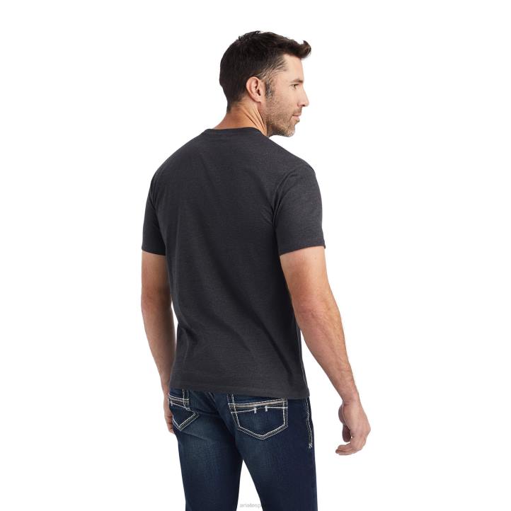 camiseta ovalada de cuerda Ariat hombres brezo de carbón tapas 044J826