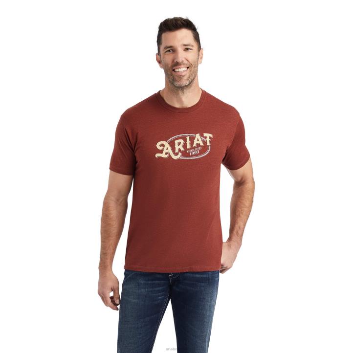 camiseta ovalada de cuerda Ariat hombres brezo óxido tapas 044J672