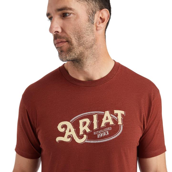 camiseta ovalada de cuerda Ariat hombres brezo óxido tapas 044J672