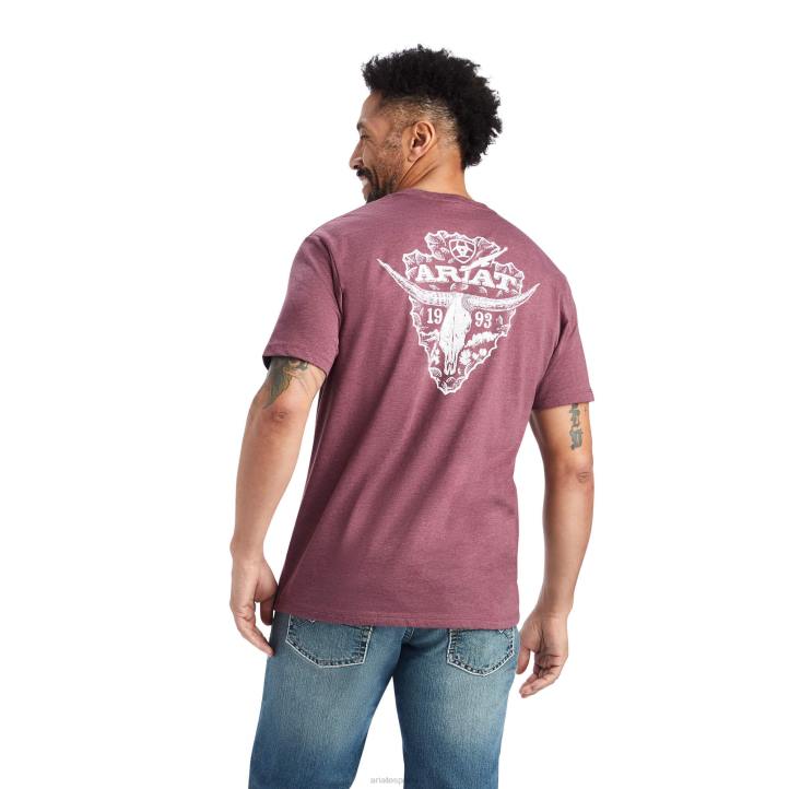 camiseta punta de flecha 2.0 Ariat hombres brezo burdeos tapas 044J608