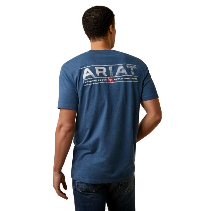 camiseta rayas daytona Ariat hombres marinero azul brezo tapas 044J928