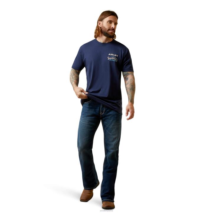 camiseta surf jabalí occidental aloha Ariat hombres Armada tapas 044J916
