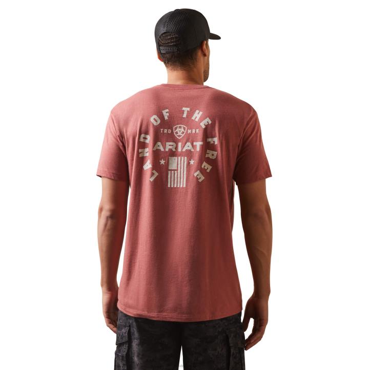camiseta tierra de la libertad Ariat hombres brezo de arcilla roja tapas 044J665
