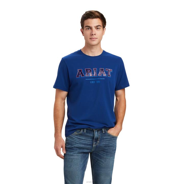 camiseta universitaria Ariat hombres finca azul tapas 044J730