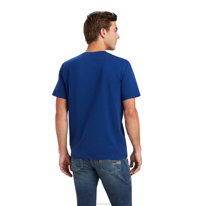 camiseta universitaria Ariat hombres finca azul tapas 044J730