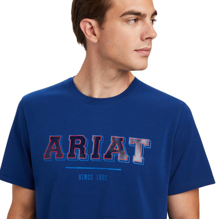 camiseta universitaria Ariat hombres finca azul tapas 044J730